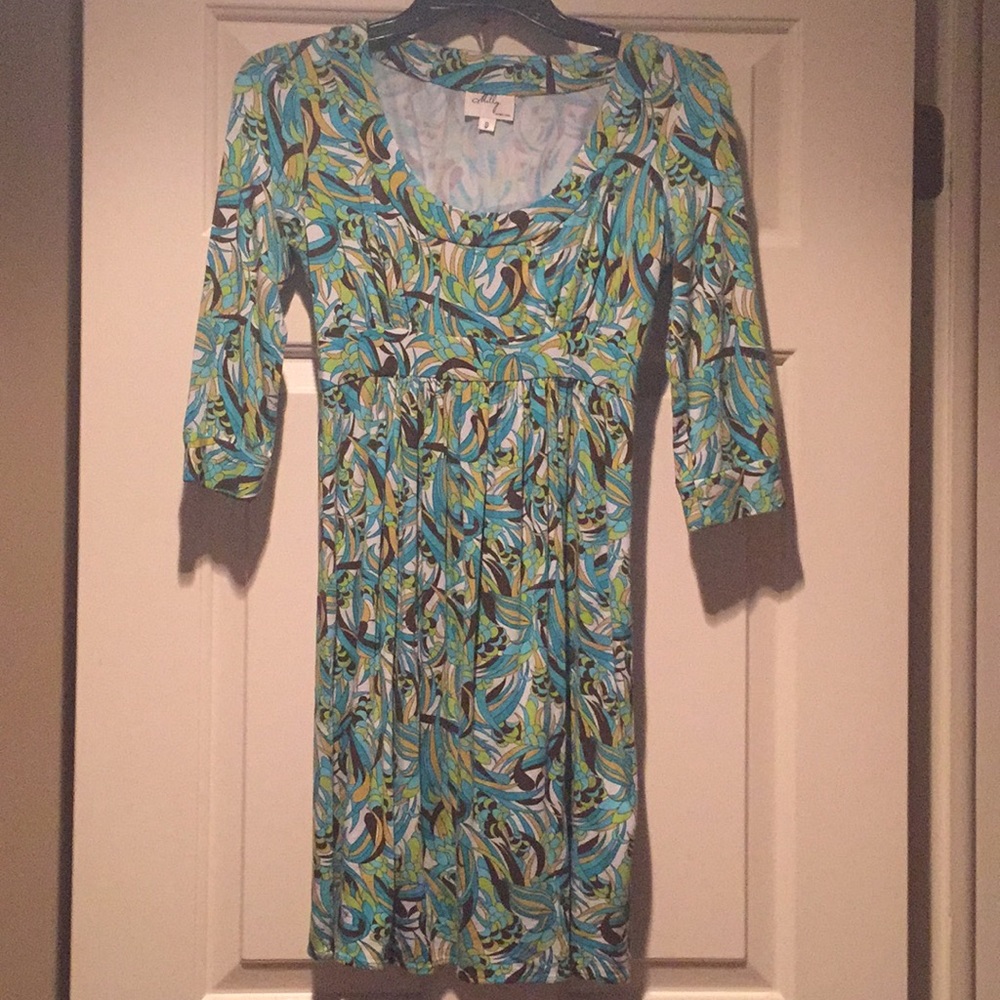 Milly Multi-Colored Dress/3/4 Sleeves.-S-